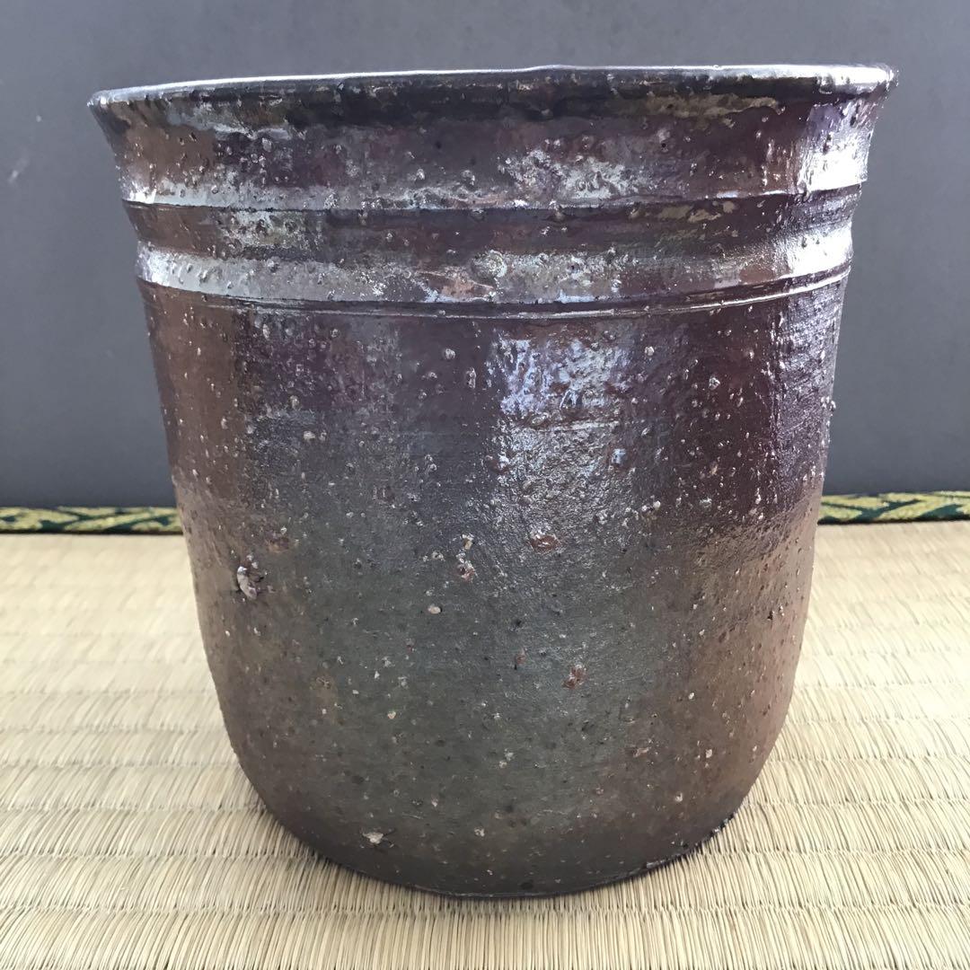 人間国宝　常滑焼棒ノ先建水　三代　山田常山　妙玄斎書付　栞　共箱　S181KS