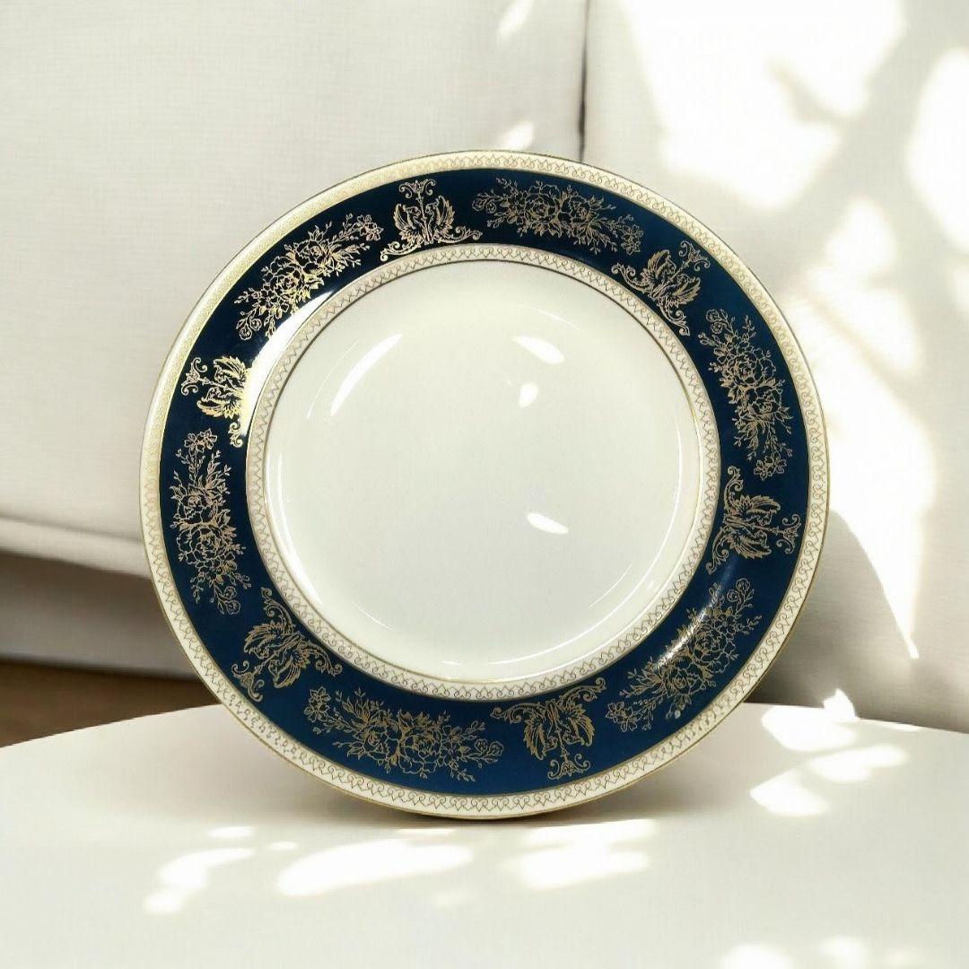 【27.5cm】 ウェッジウッド コロンビア ブルー&ゴールド ディナープレート