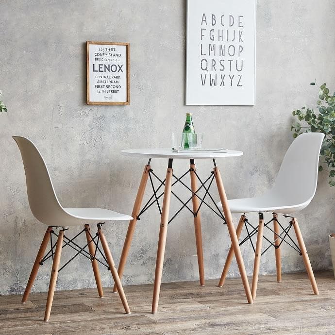 2人用ダイニング3点セット イームズリプロダクト ホワイト