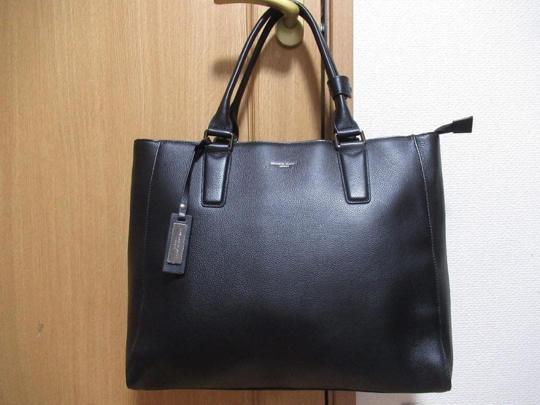 M725 キャサリンハムネット 新品黒本革 レザートートバッグ 定価24780