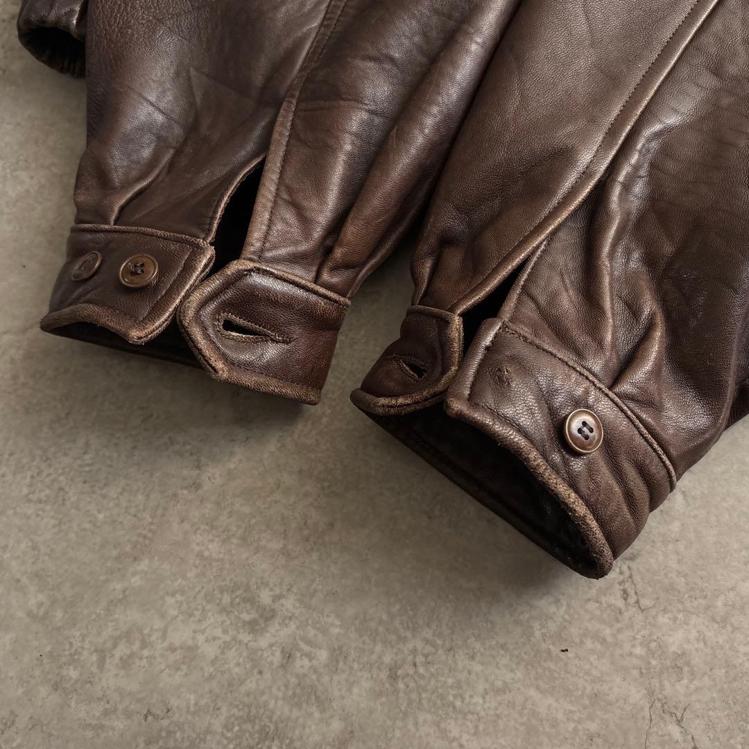 90's■USA製■SAKS FIFTH AVENUE【M】レザージャケット 茶