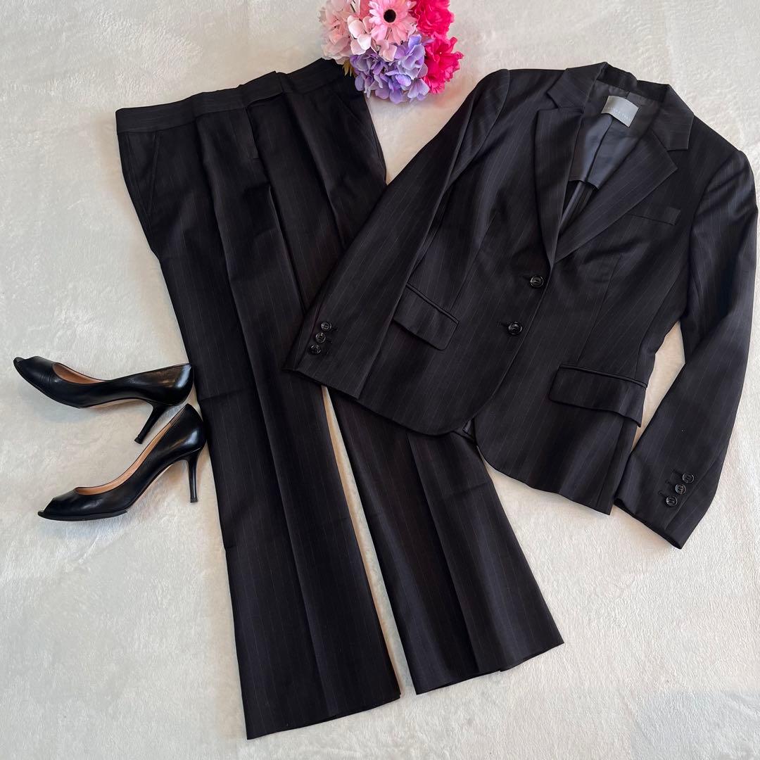 セオリーリュクス♦︎パンツスーツ♦︎M♦︎L♦︎シルク♦︎ダークグレー♦︎レディース♦︎