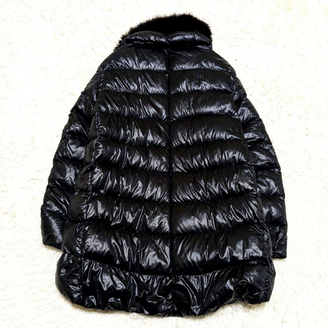 HERNO ヘルノ ダウンコート ロング フォックスファー ブラック L