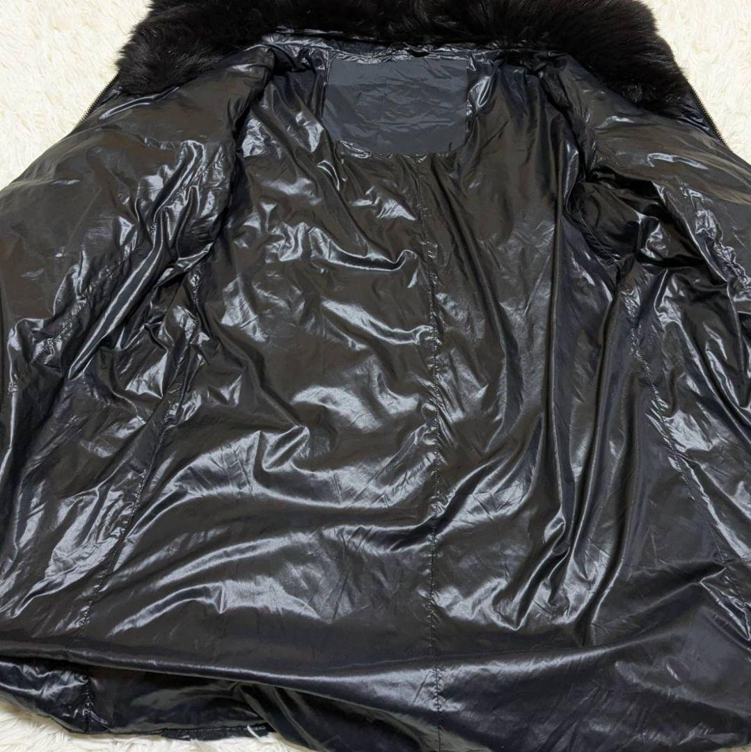 HERNO ヘルノ ダウンコート ロング フォックスファー ブラック L