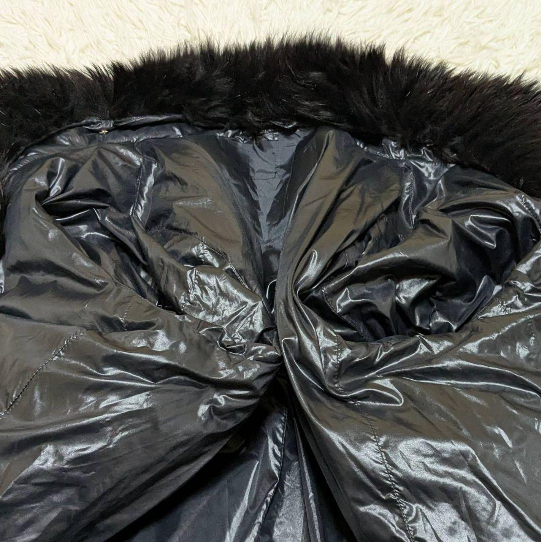 HERNO ヘルノ ダウンコート ロング フォックスファー ブラック L