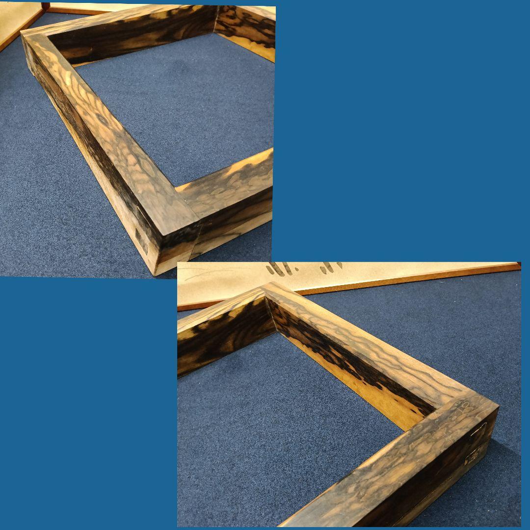 AM99 炉縁 黒柿 孔雀杢 天然木 炉用 茶道具