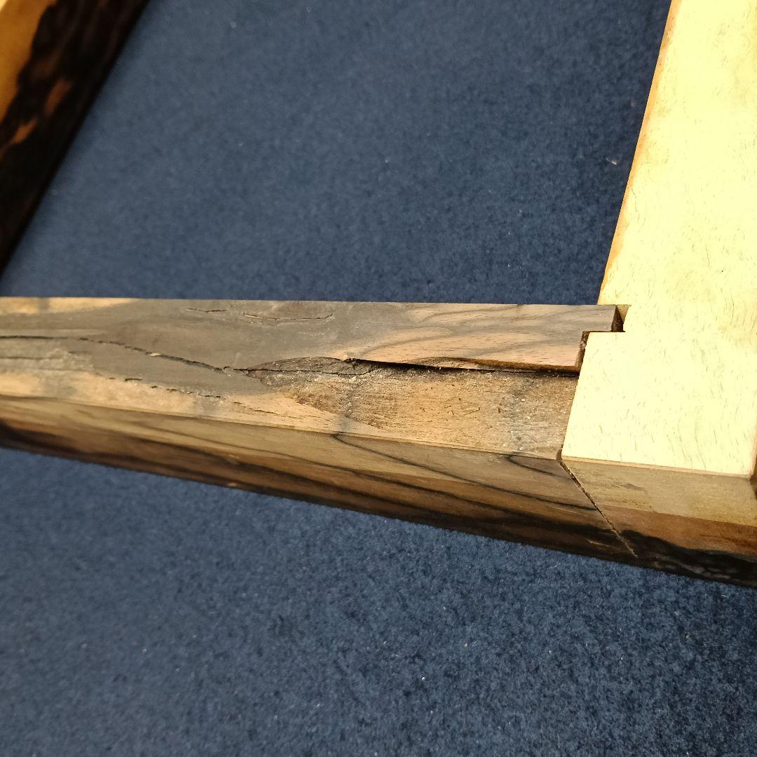 AM99 炉縁 黒柿 孔雀杢 天然木 炉用 茶道具