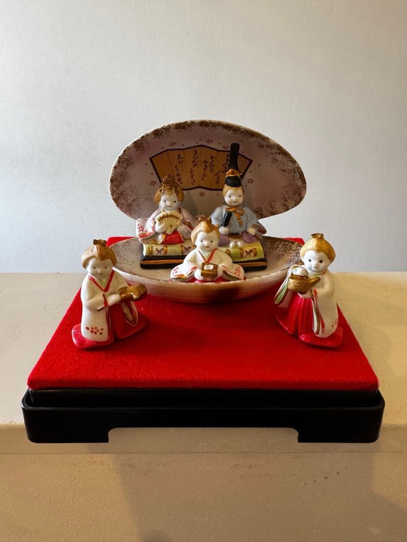 雛飾り 陶器 貝がらびな5人セット 桃の節句