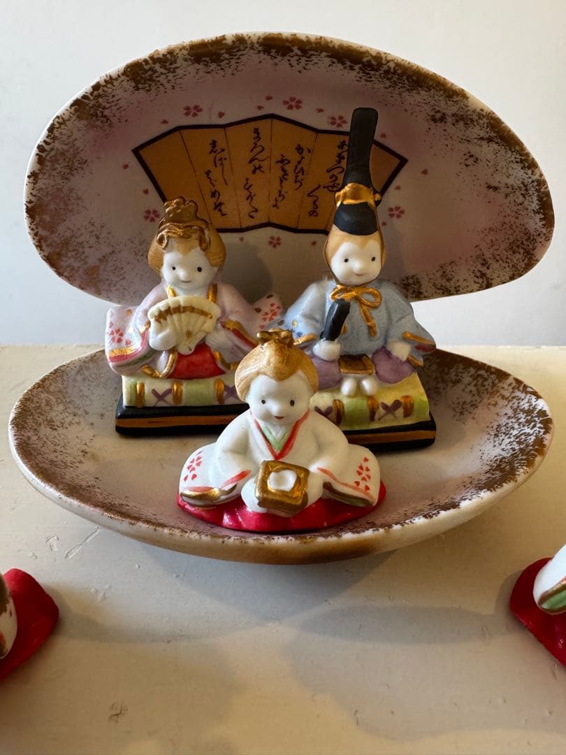雛飾り 陶器 貝がらびな5人セット 桃の節句