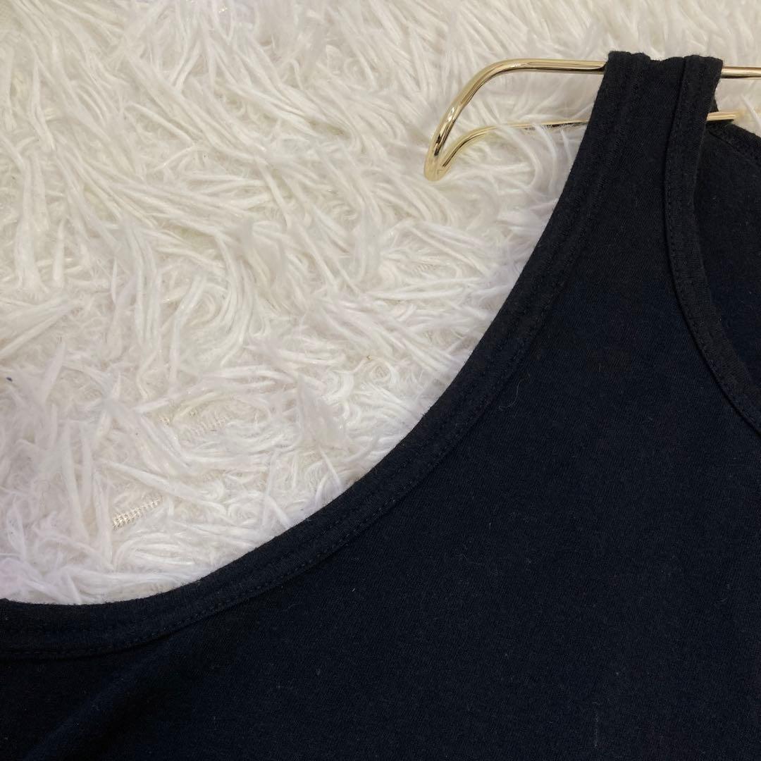 EMPORIO ARMANI プリント入りタンクトップ ブラック USA S 赤