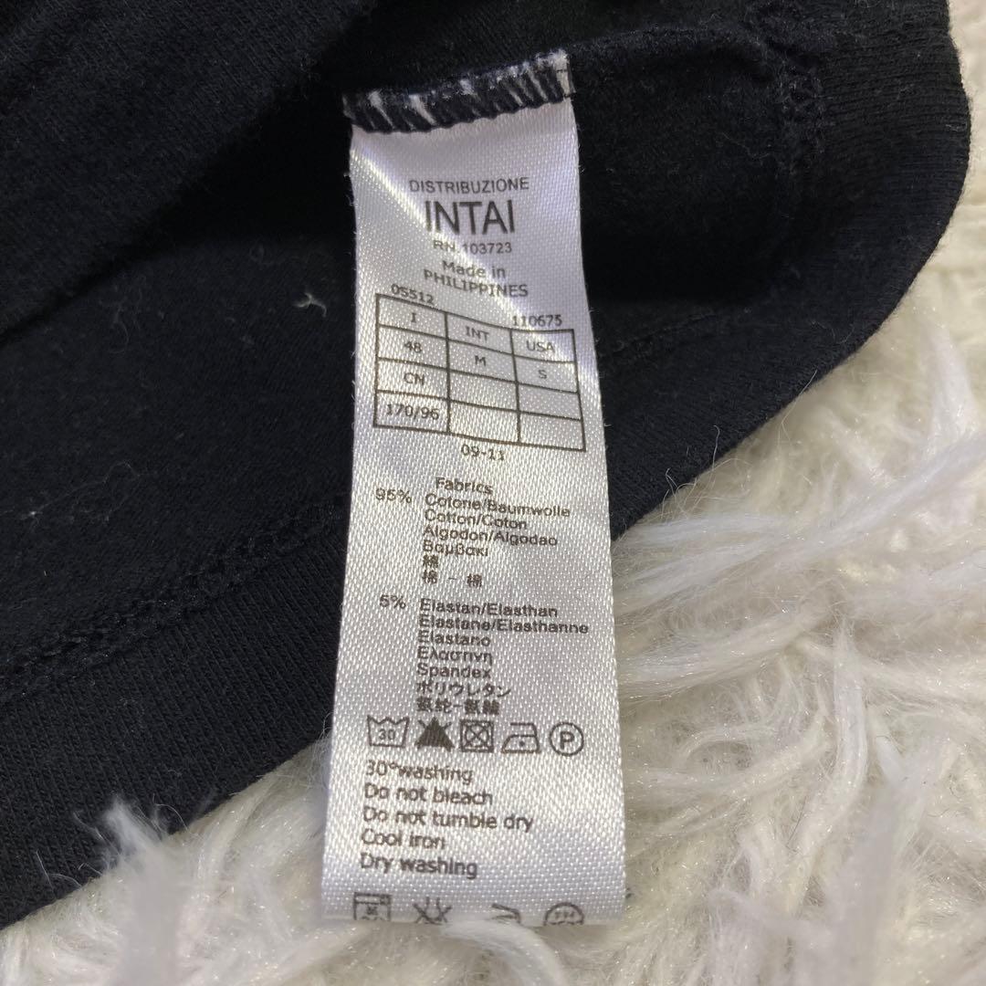 EMPORIO ARMANI プリント入りタンクトップ ブラック USA S 赤