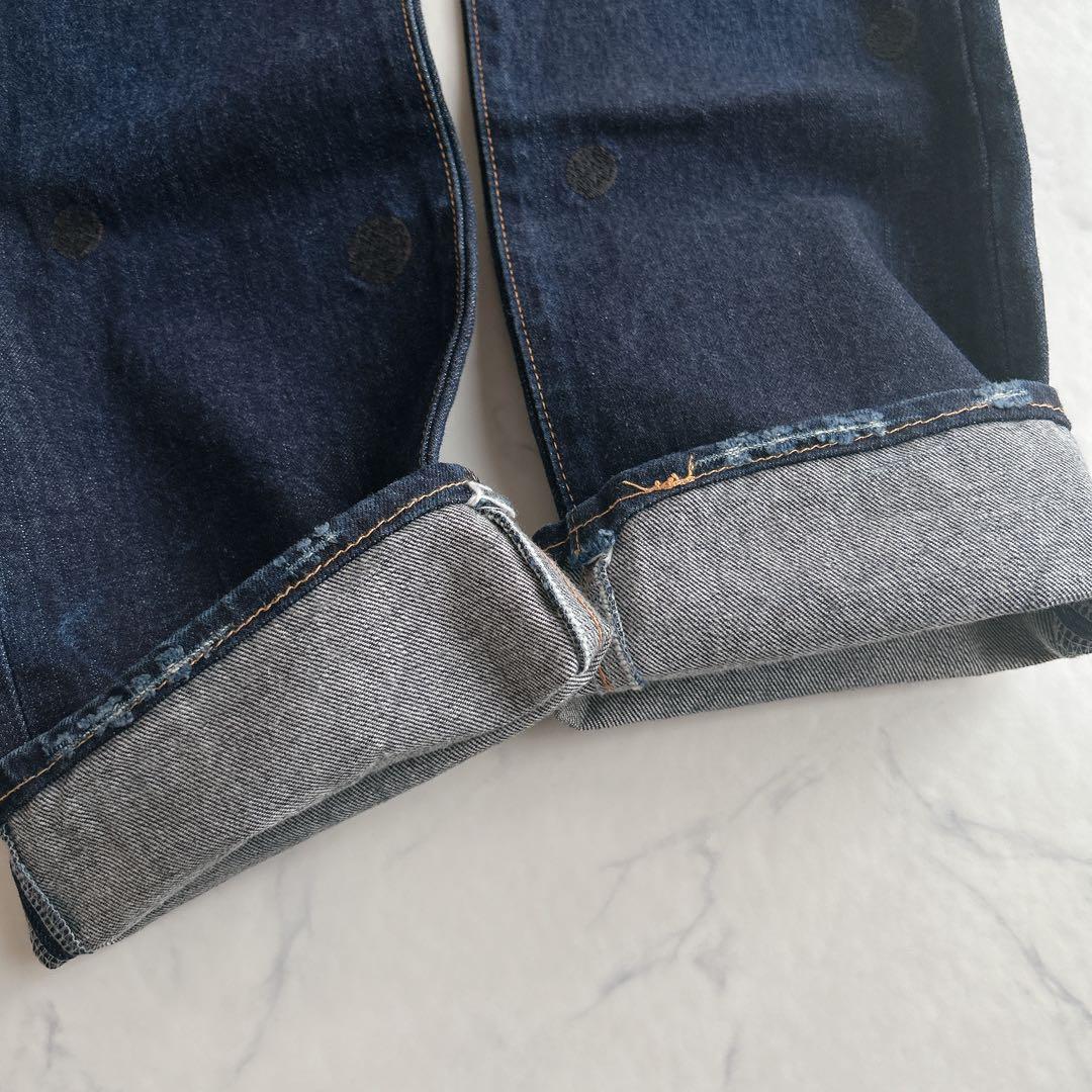 chimala × SHIPS デニムパンツ ダメージ加工 ドット刺繍 W26