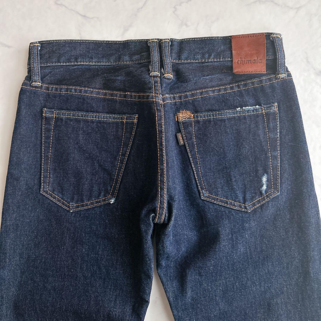 chimala × SHIPS デニムパンツ ダメージ加工 ドット刺繍 W26