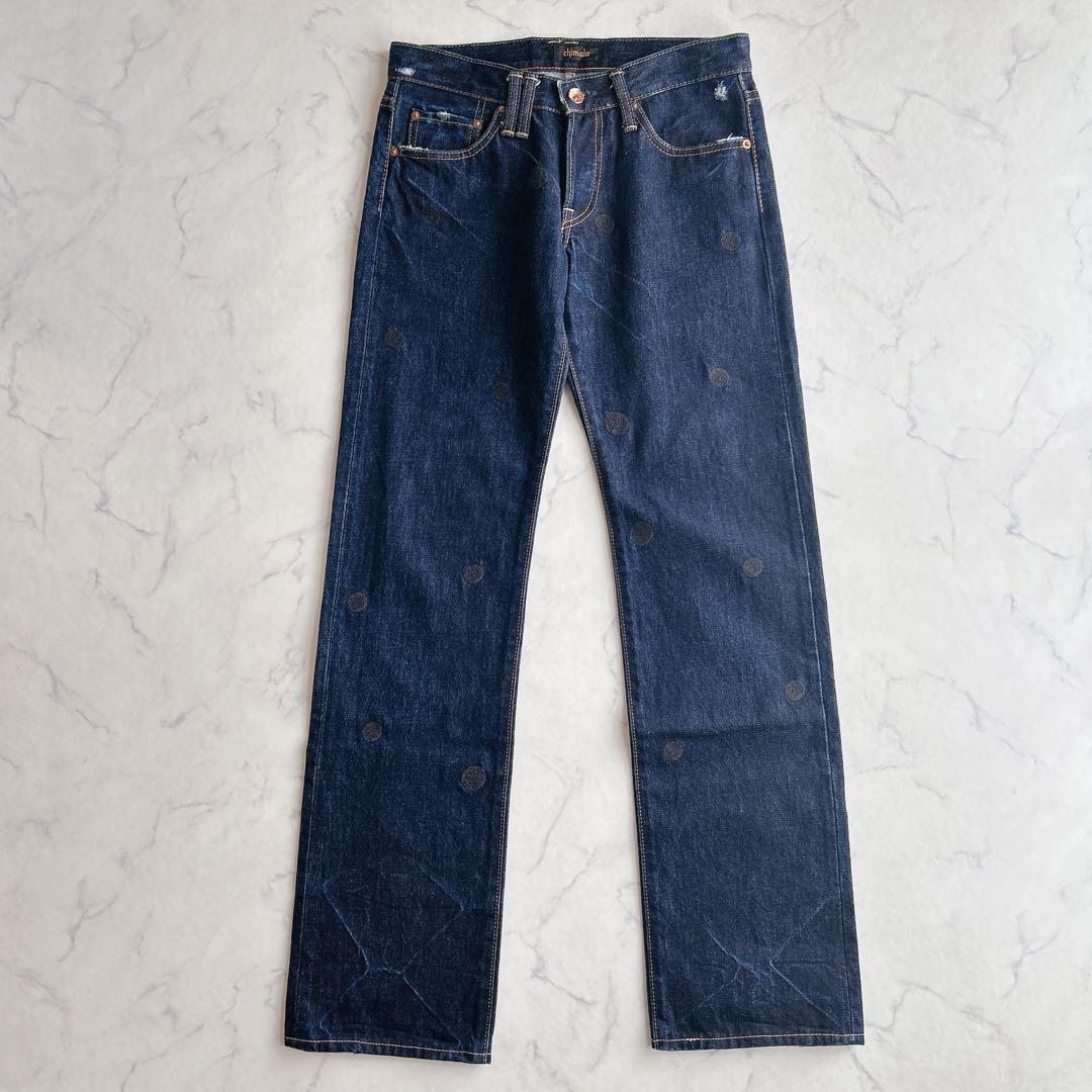chimala × SHIPS デニムパンツ ダメージ加工 ドット刺繍 W26