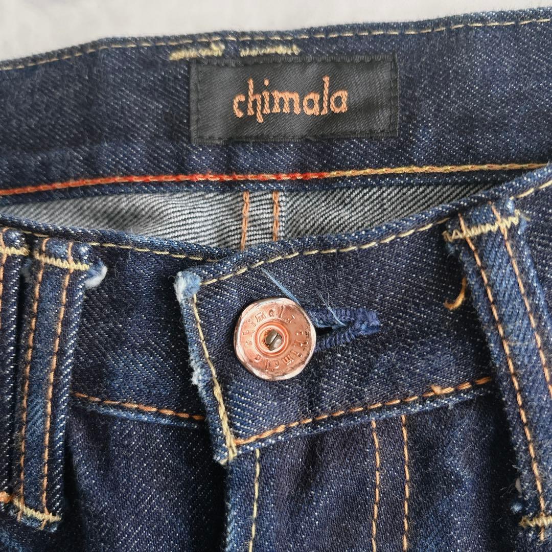 chimala × SHIPS デニムパンツ ダメージ加工 ドット刺繍 W26