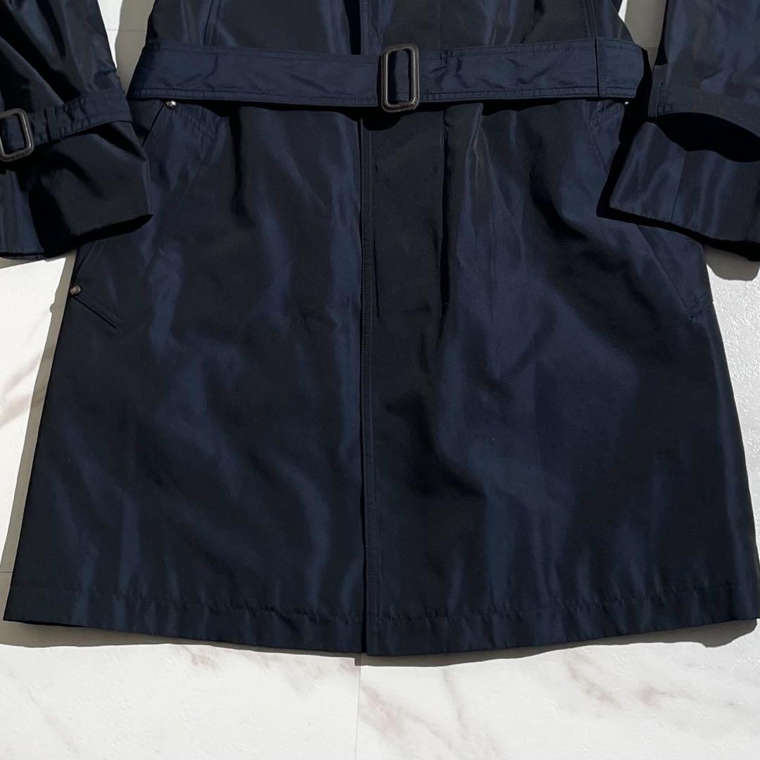 ランバンコレクション　ネイビー　トレンチコート　キルティングライナー　ロング丈