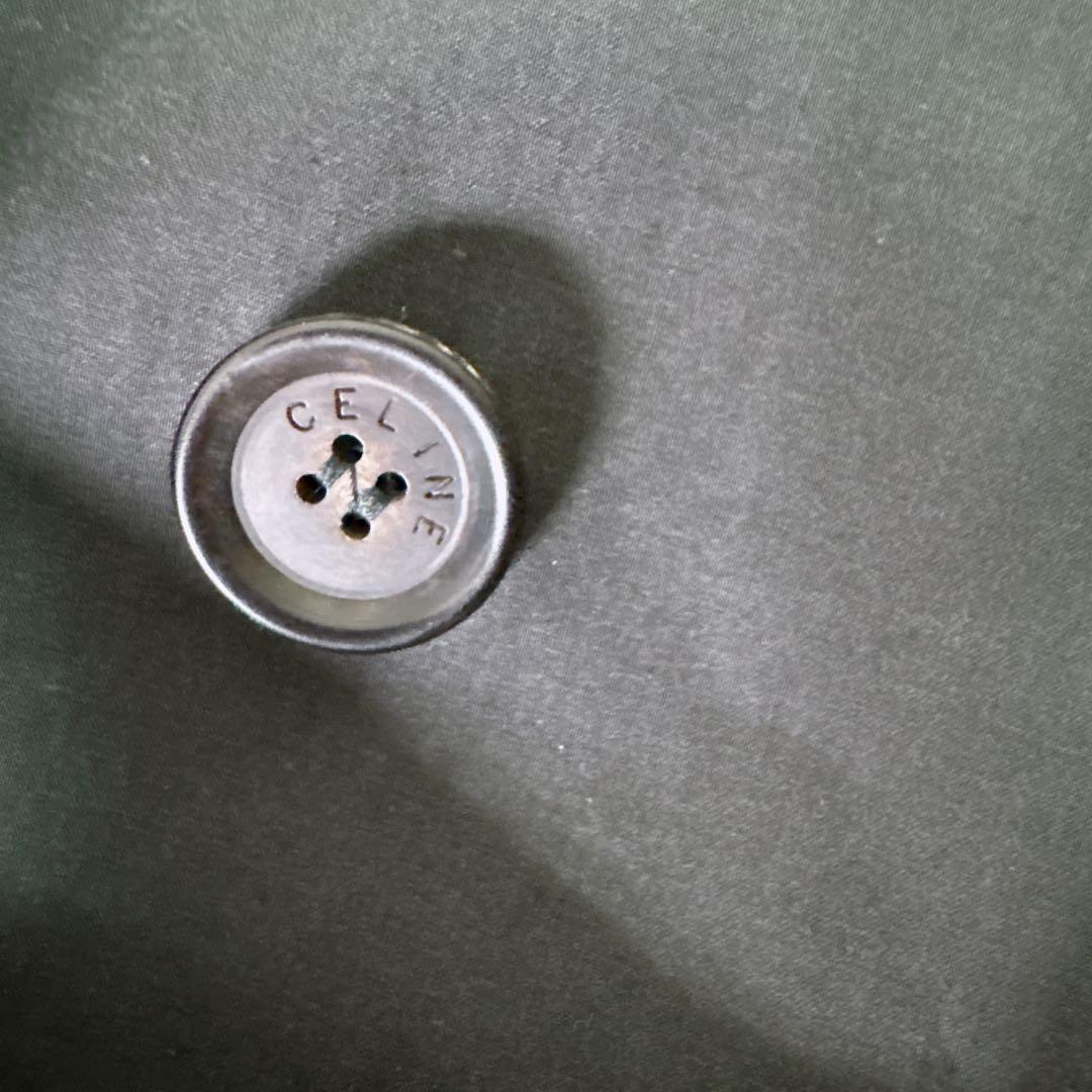 CELINE ロング　トレンチコート ユニセックス　ブラック　コットン　40