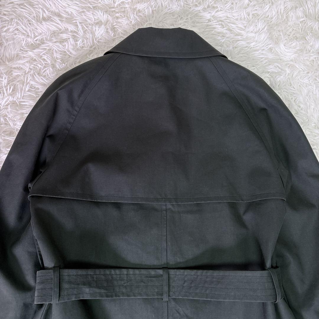 CELINE ロング　トレンチコート ユニセックス　ブラック　コットン　40