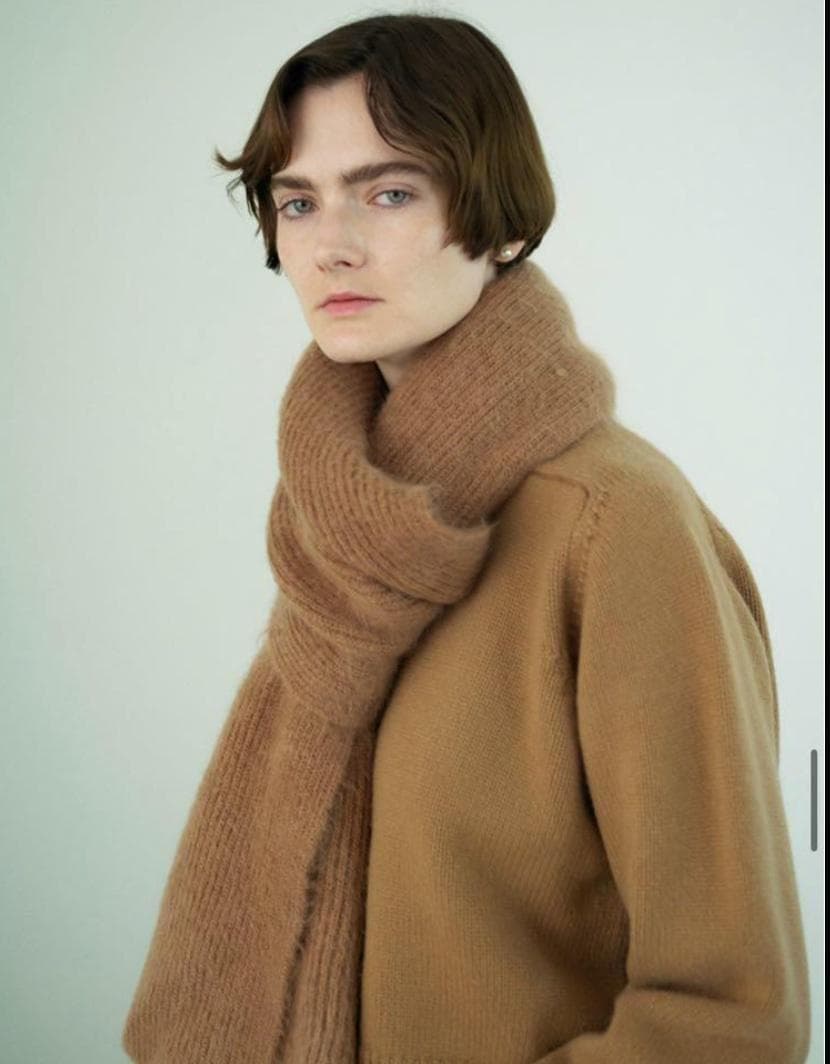 未使用 MACKINTOSH × BATONER モヘアニットマフラー ベージュ