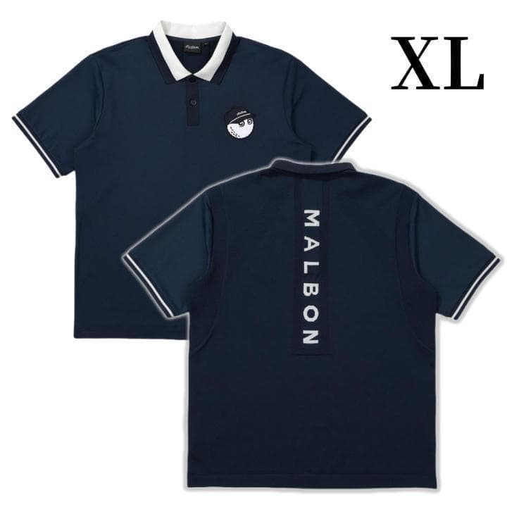 マルボンゴルフ ポロシャツ malbon golf メンズ シャツ 紺色XL