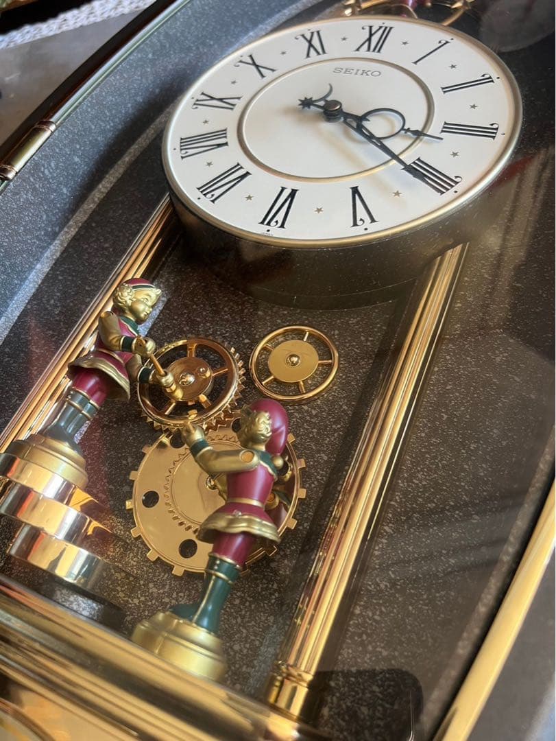 SEIKO セイコー パペット 柱時計 壁掛け時計 電池式 インテリア