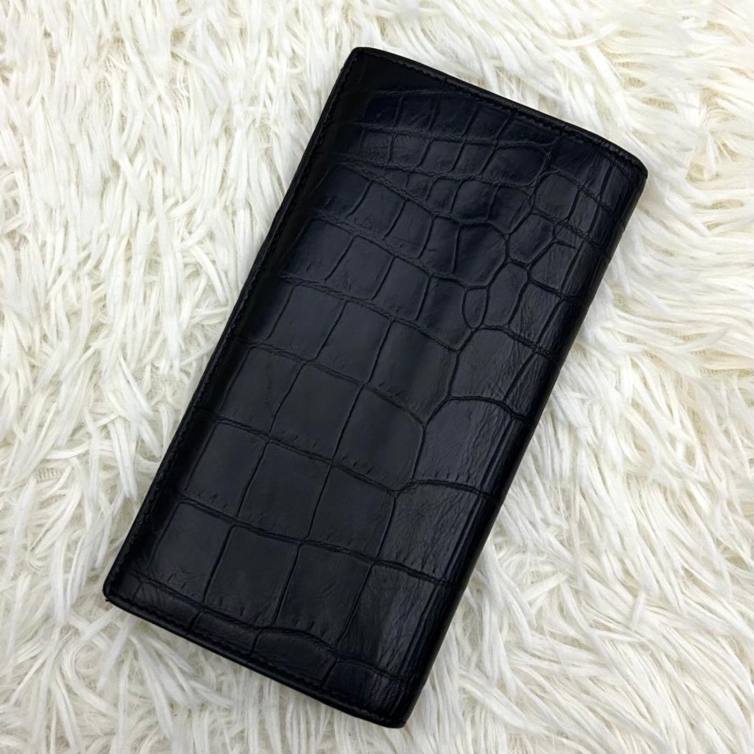 【美品】SAINT LAURENT サンローラン クロコダイル　長財布 箱付き