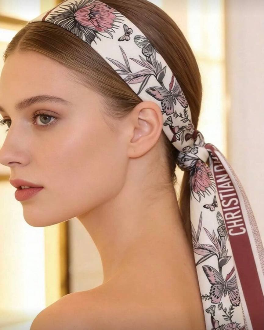 【新品未使用・非売品】Dior ミッツァ　バタフライ　蝶　花柄　レッド　ピンク