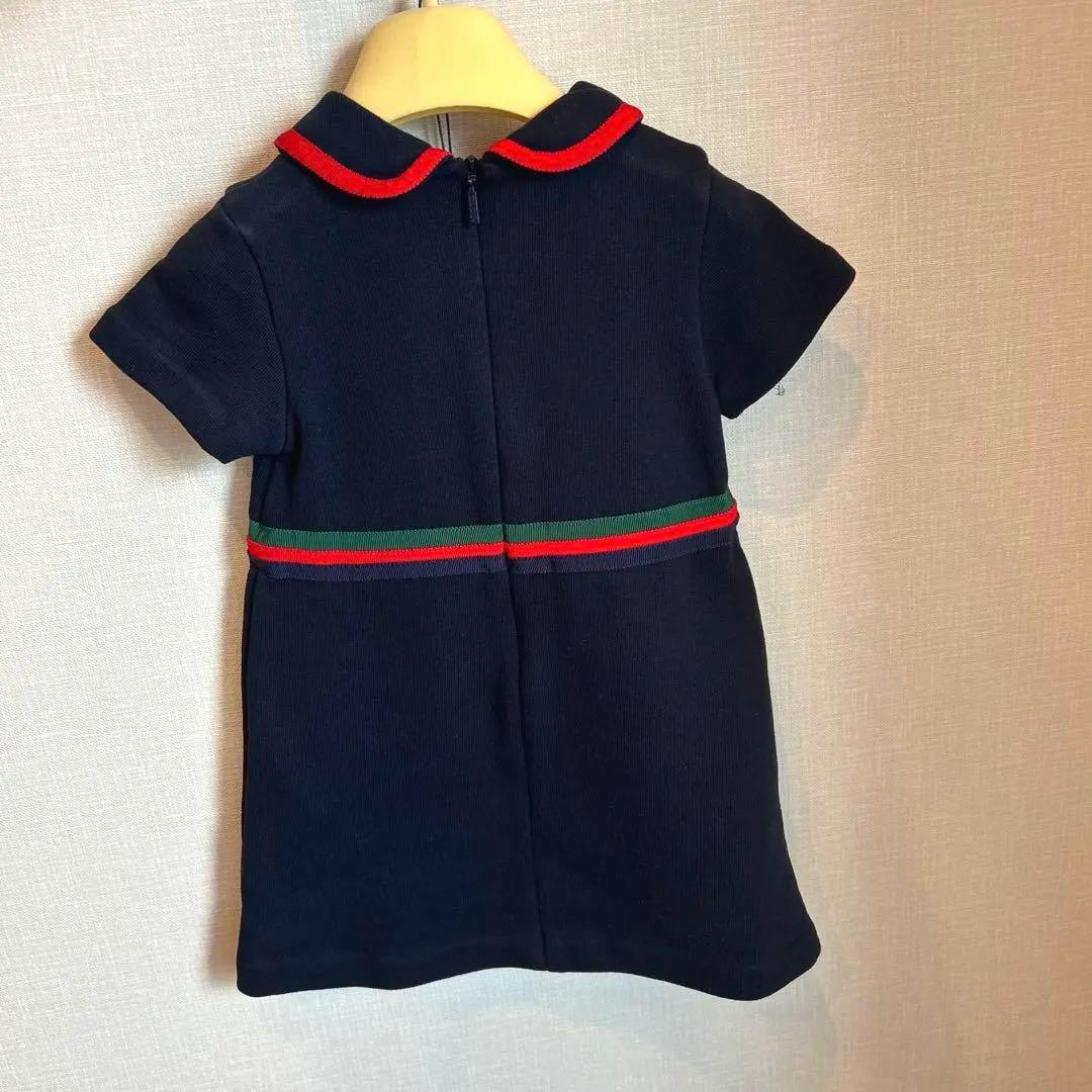 GUCCI ネイビー ワンピース 襟付き　24m