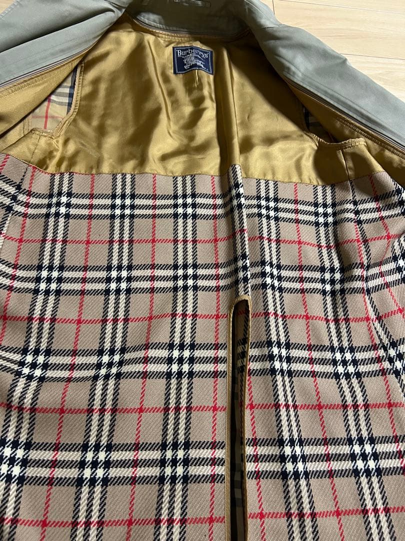 バーバリーズ ステンカラーコート 比翼 ライナー ノバチェック XＬ　ロング