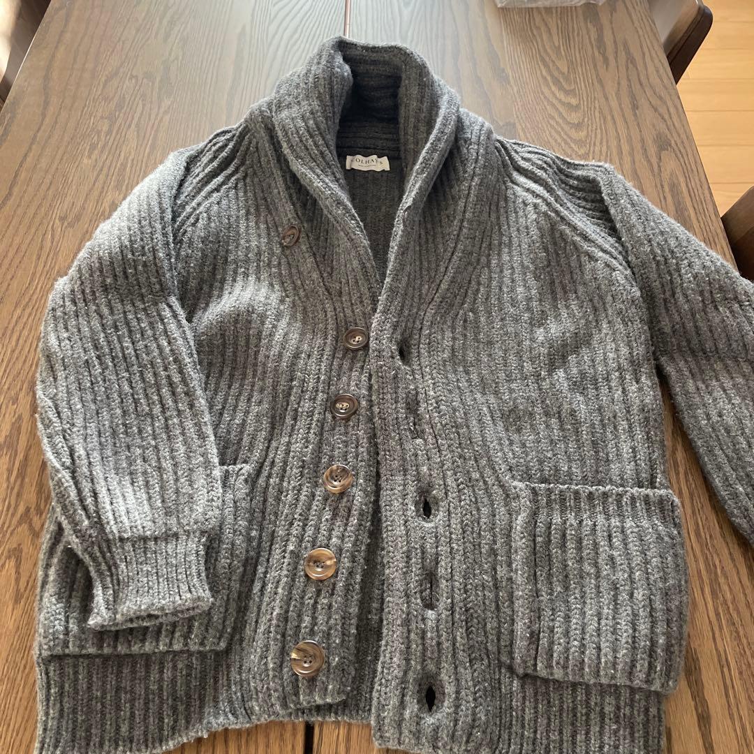 COLHAYS グレー リブ編み カーディガン　サイズ36