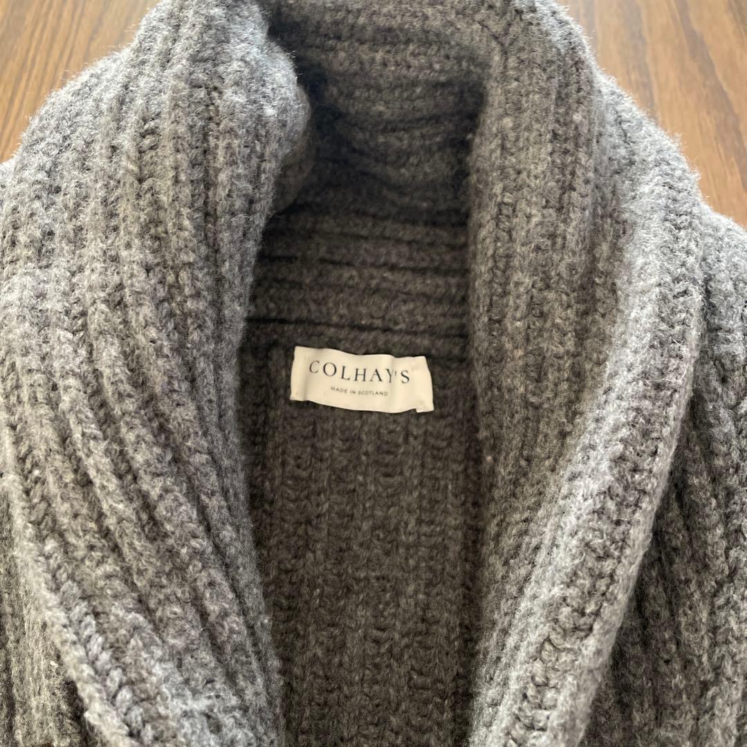 COLHAYS グレー リブ編み カーディガン　サイズ36