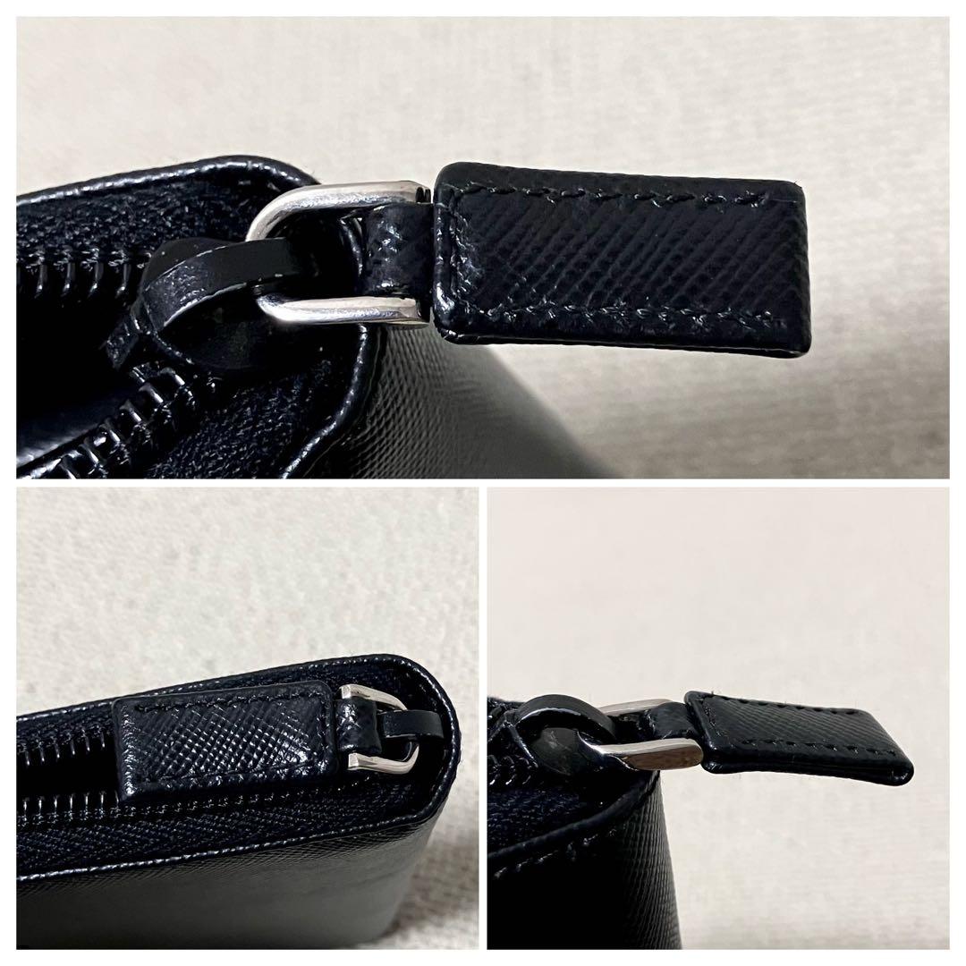 専用！プラダ［長財布］ラウンドジップ　サフイアーノ　ブラック　トライアングル