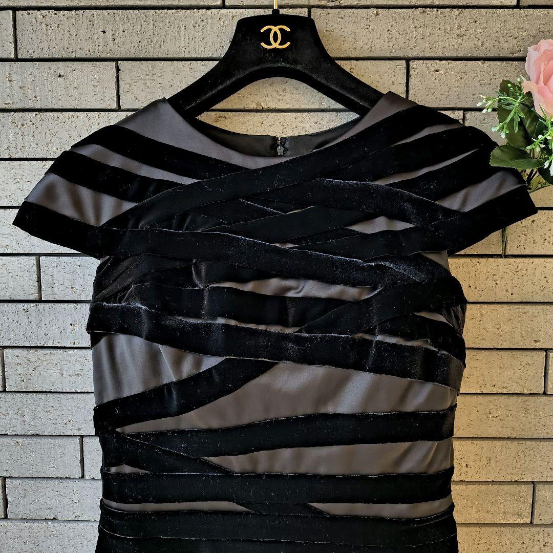 ❤【タダシショウジ】✨美品　フォーマルワンピース　別珍　ブラック/黒　4