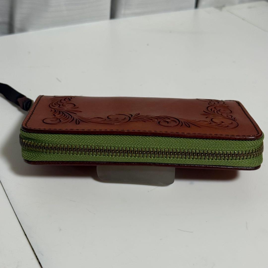 ⭐️極美品⭐️ケーシーズ　オーガナイザー　長財布　ラウンドジップ　カービング