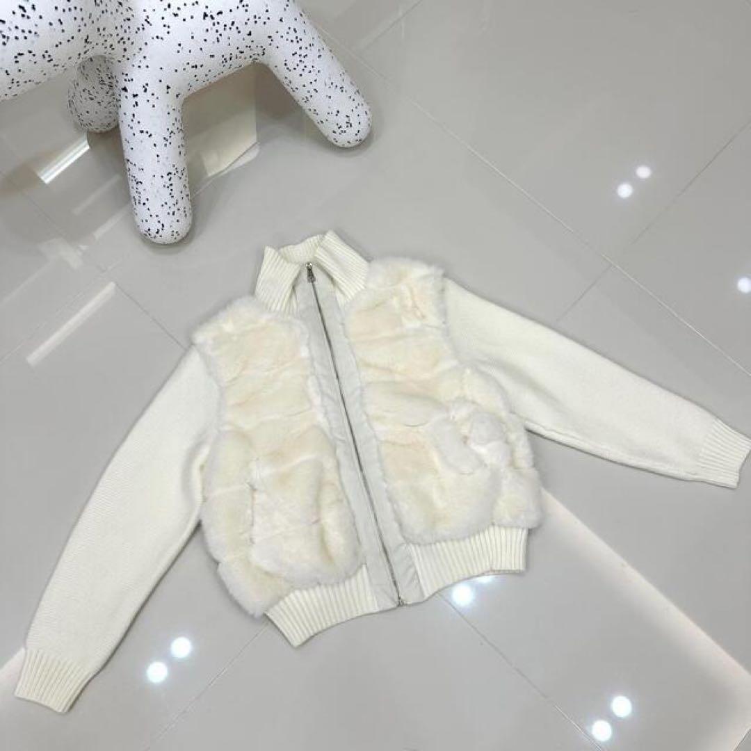 DHOLIC 2WAYニット スリーブ エコファー ダウン ジャンパー 韓国