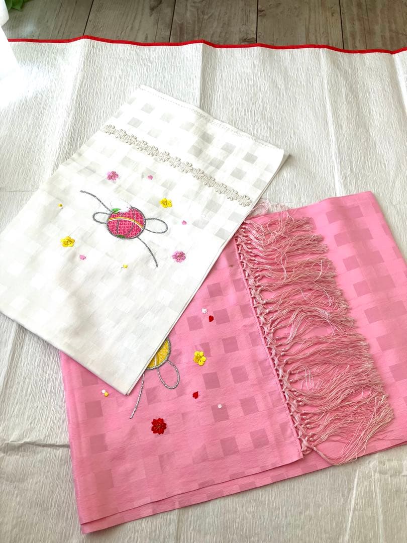 ７歳七五三 水色花柄着物セット