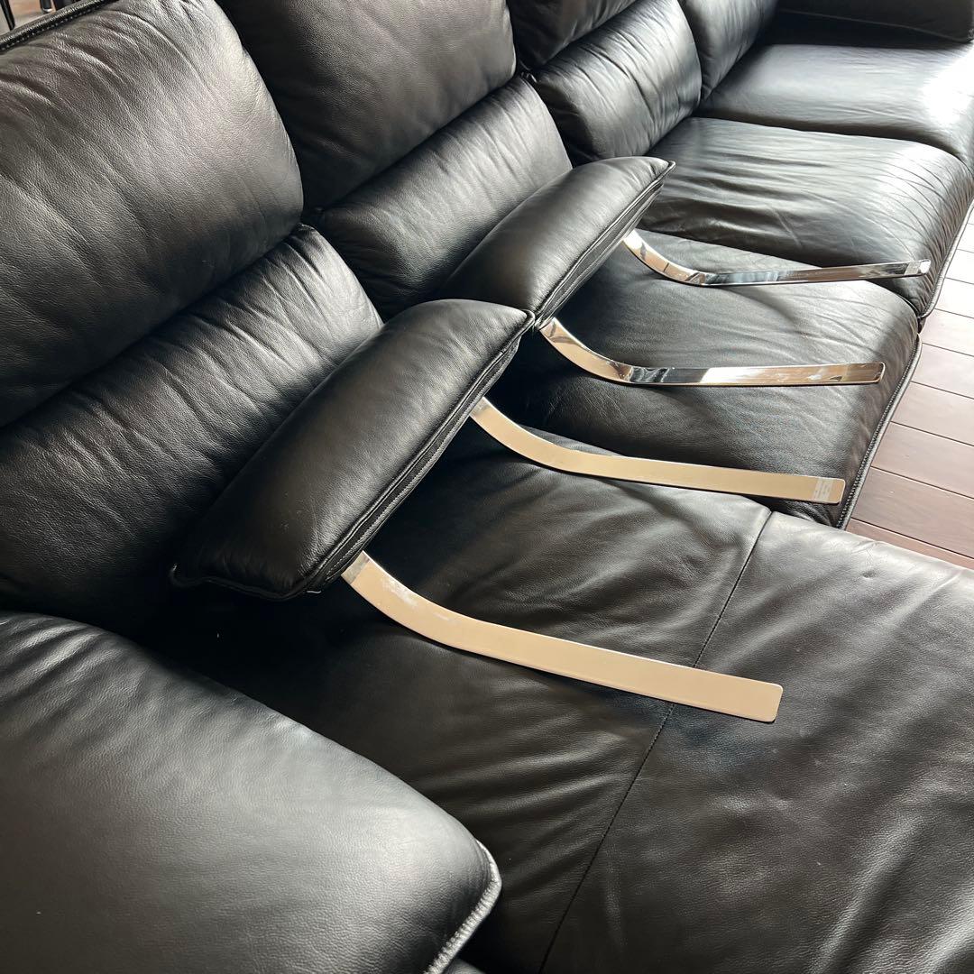 ニトリ　本革カウチソファ　4人掛け