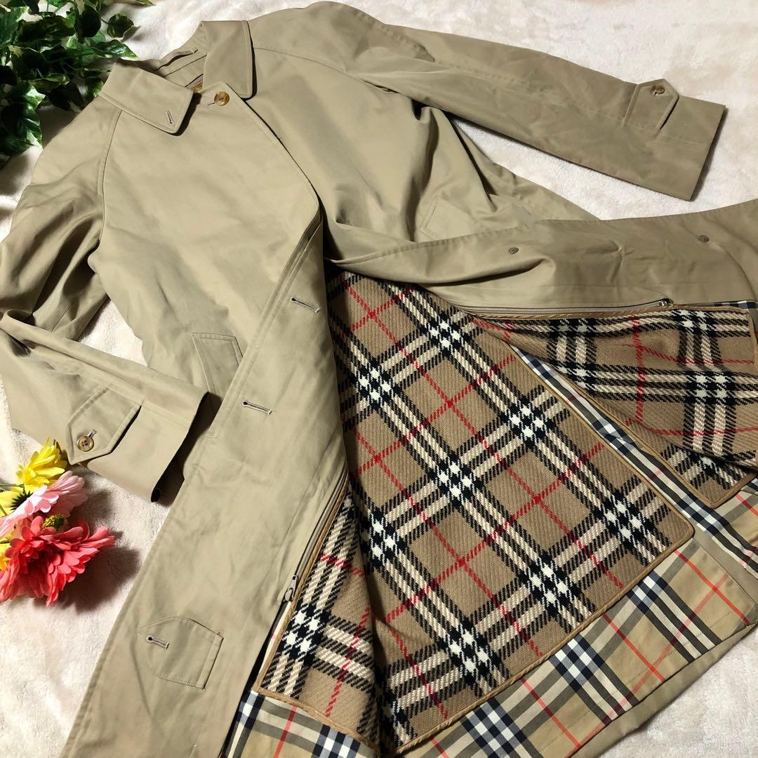 ★mame★美品　バーバリー　ステンカラーコート　ライナー付　ノバ