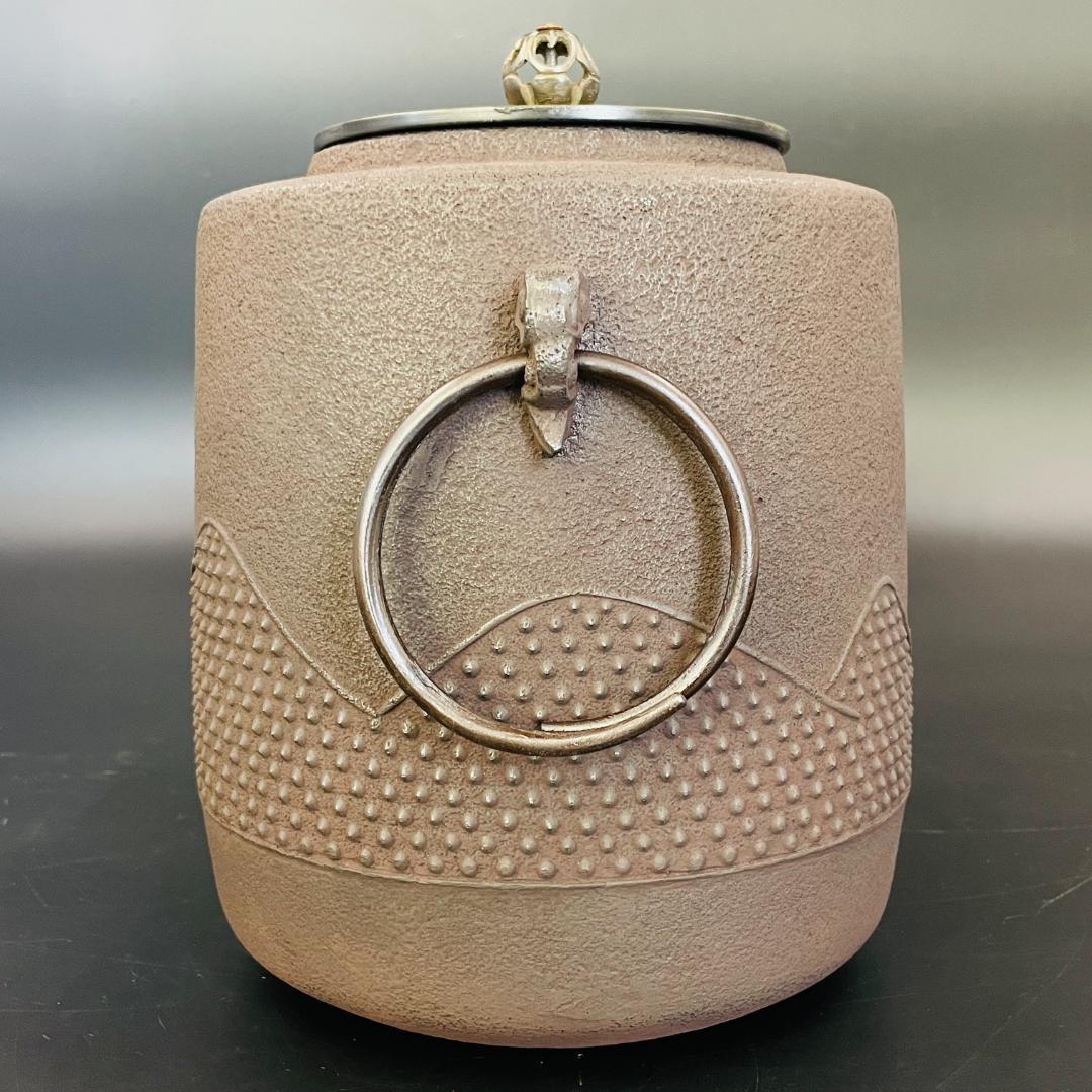 鵬雲斎好 遠山釜 釜師 増山馨鉄 銅蓋 金属工芸 共箱 栞付 R8SB79