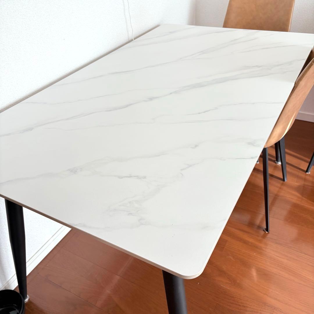 【美品】大理石調セラミック天板ダイニングテーブル