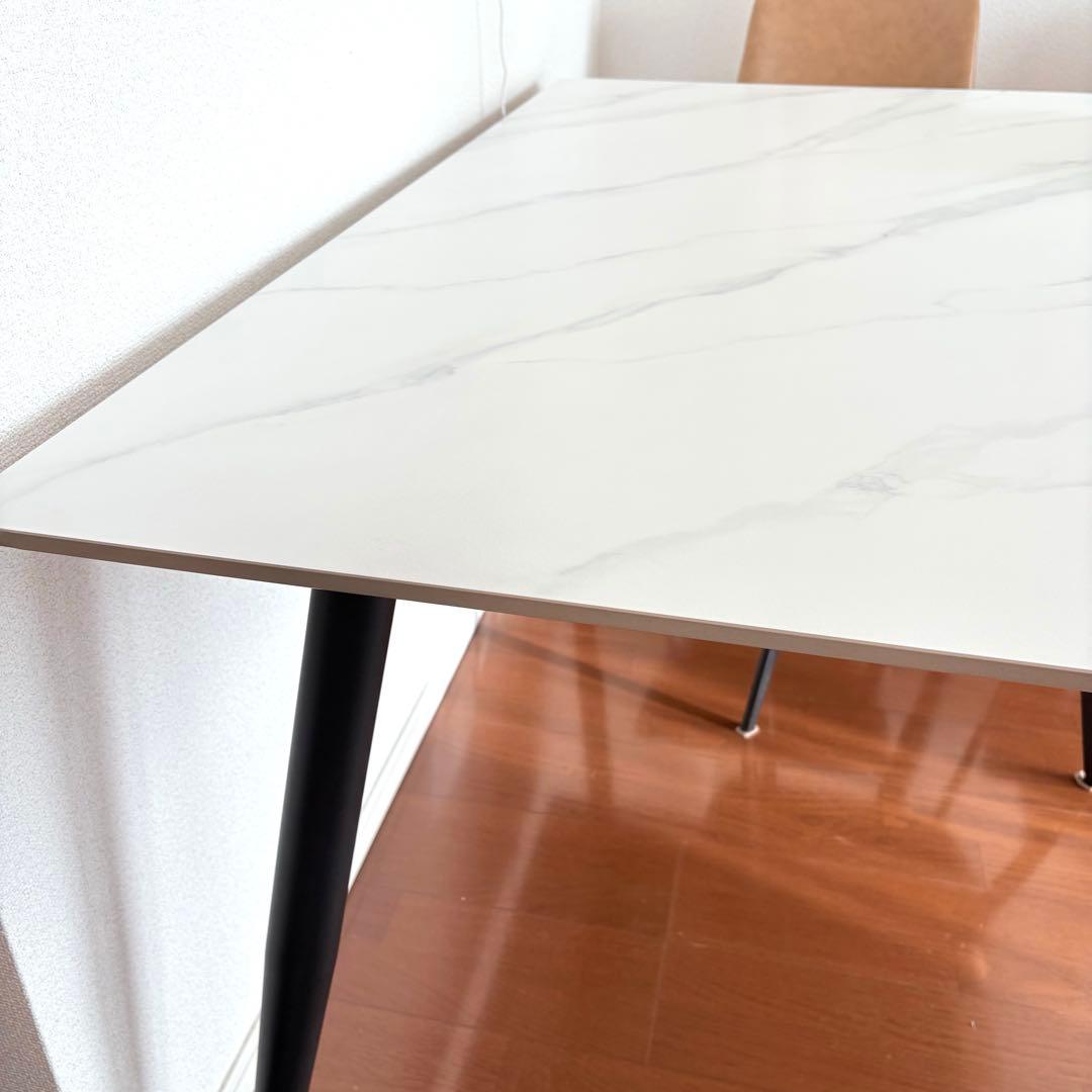 【美品】大理石調セラミック天板ダイニングテーブル