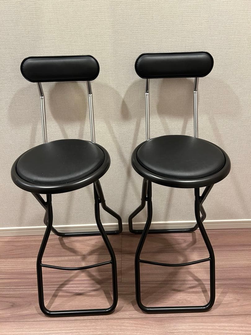 折りたたみ椅子 キャプテンチェア ハイタイプ　カウンターチェア　2脚セット