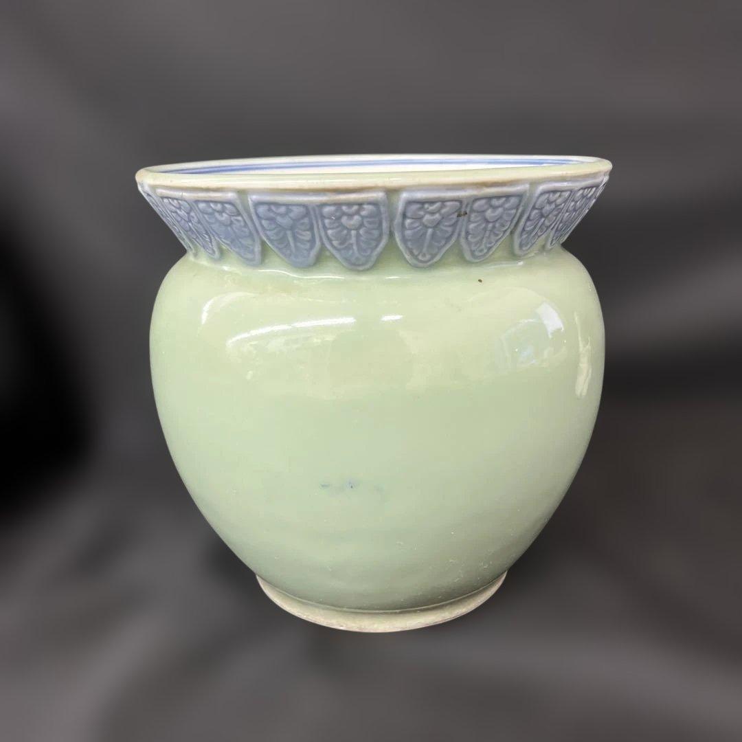 大正ロマン　茶道具　水屋瓶　青磁染付　火鉢　水瓶　金魚鉢　骨董