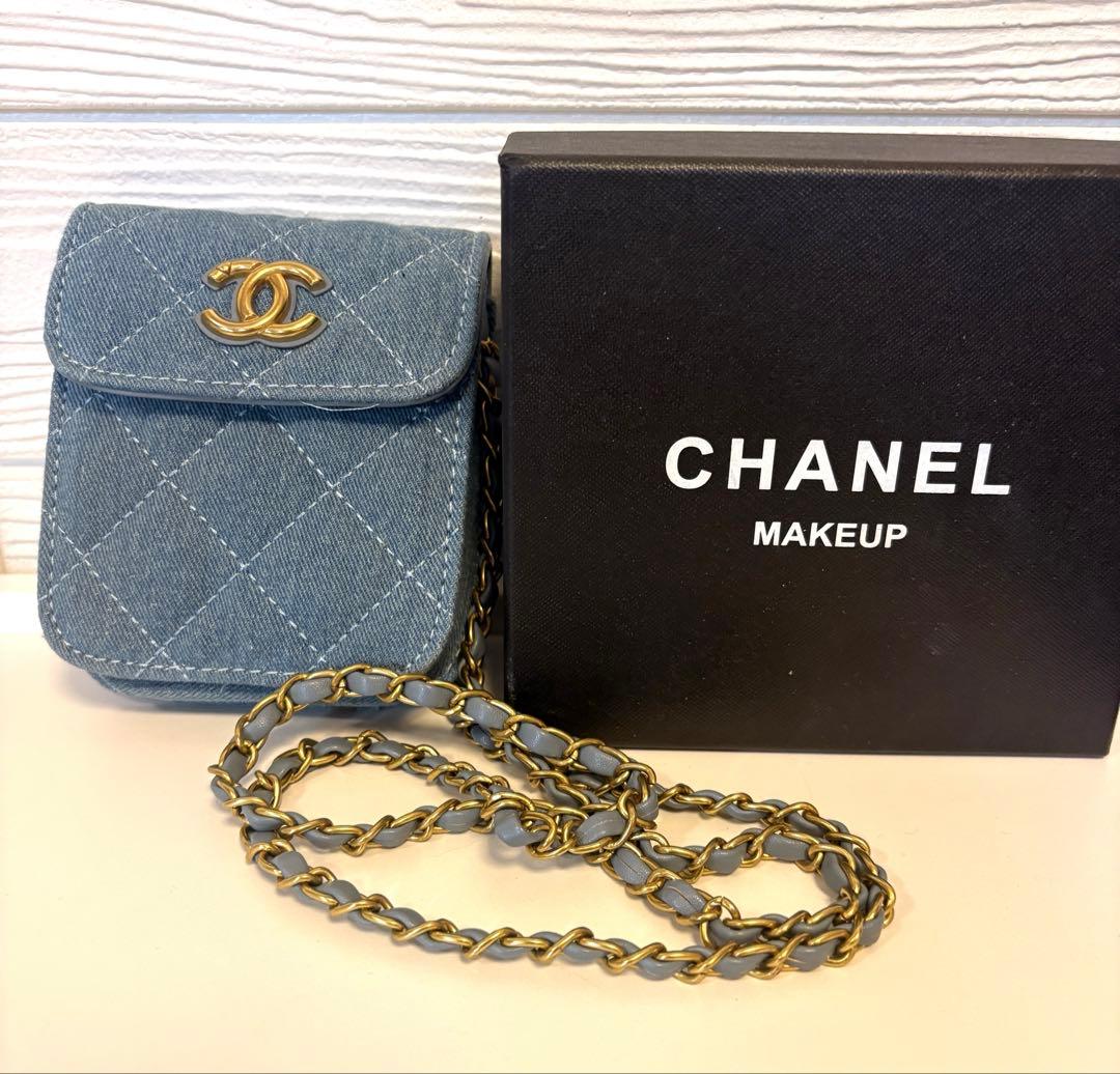 CHANEL デニム チェーンポーチ ノベルティ ゴールド金具