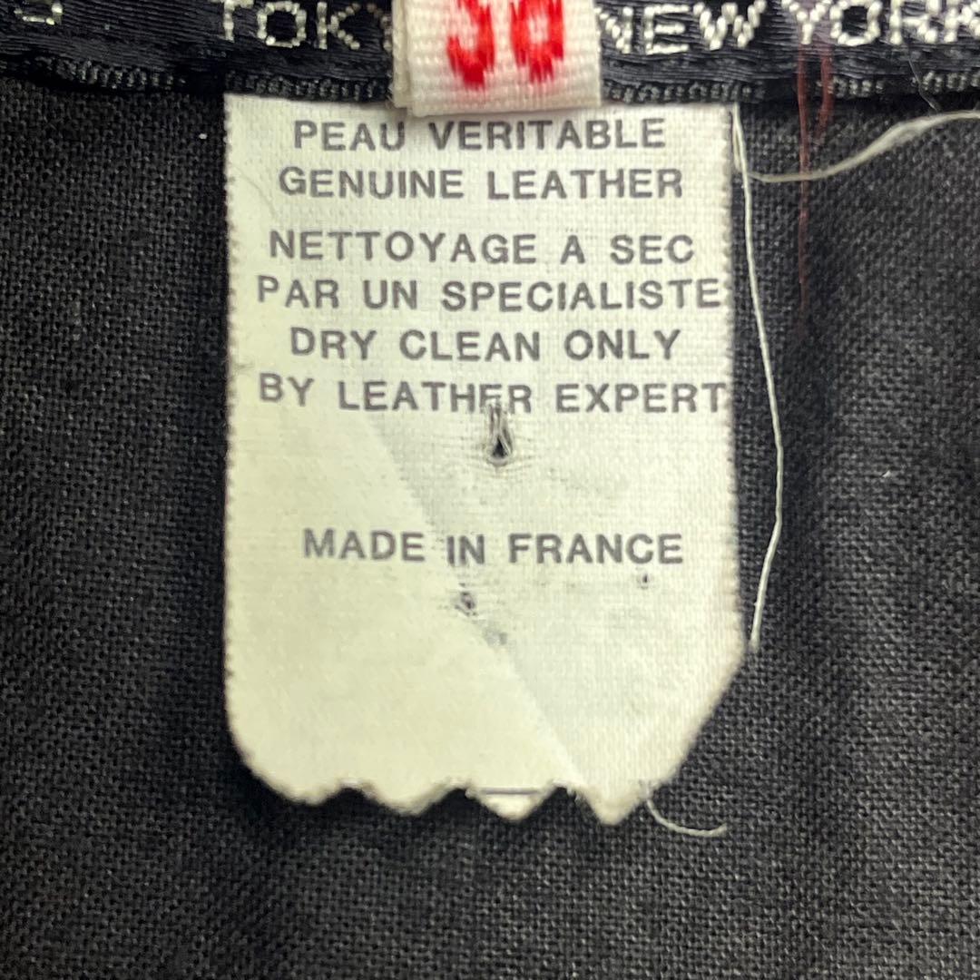 agnes b. レザー ジャケット カーディガンプレッション ブラック 38