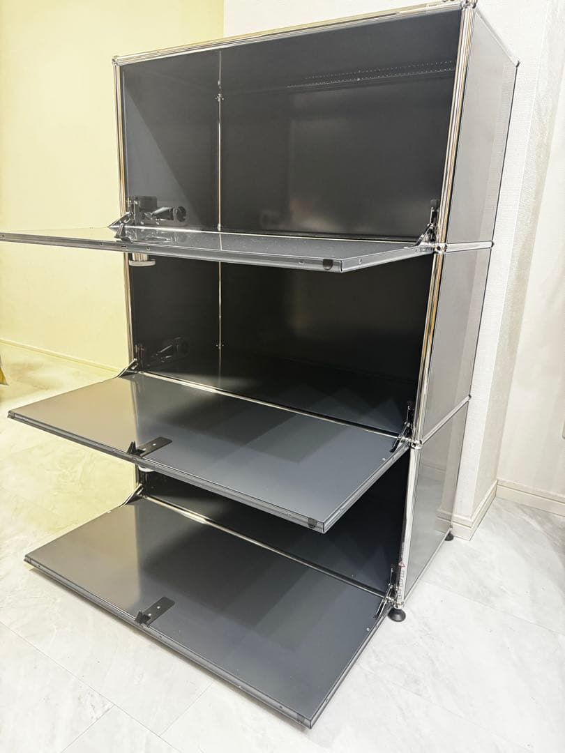 USMハラー キャビネット 1列3段 ドロップダウンドア アントラサイト