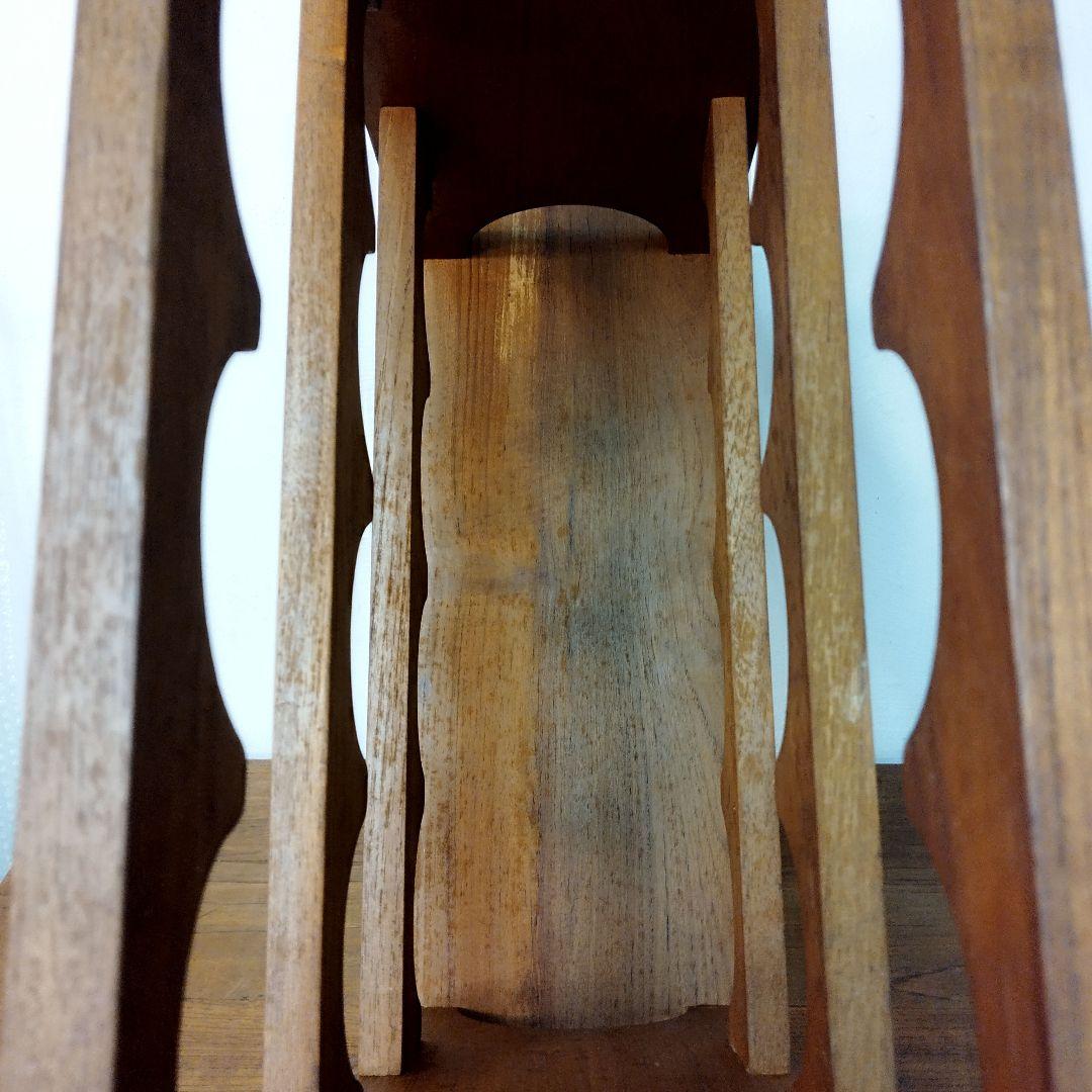 【teak wood】チーク材 ワインラック 12本収納　楔 ヴィンテージ