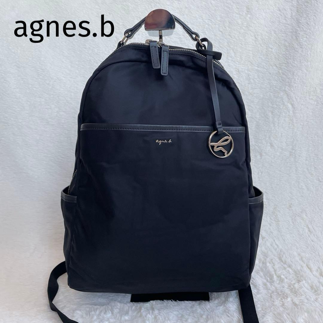 agnes b.＊アニエスベー＊バックパック＊リュック＊ブラック＊チャーム付き