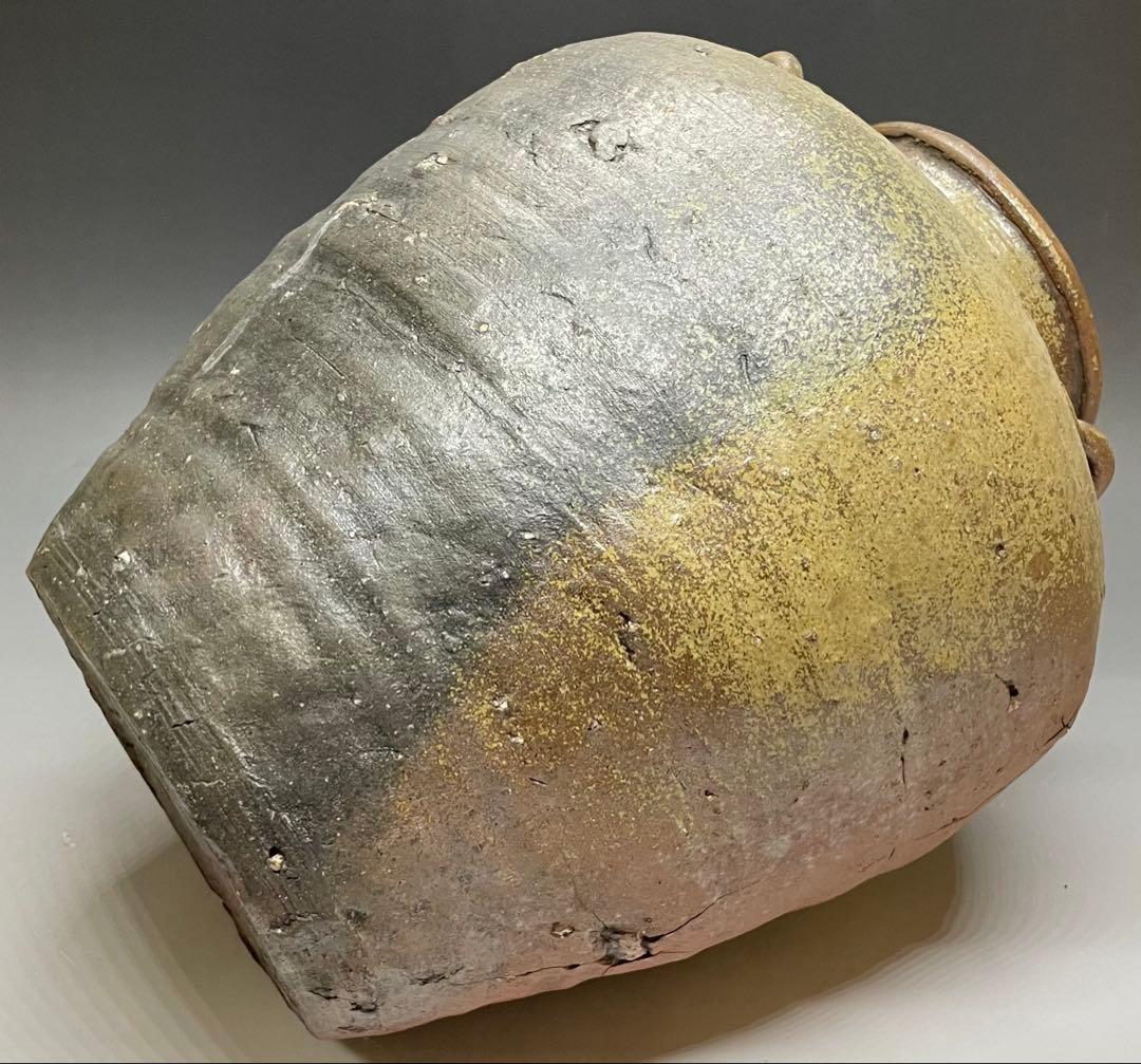 古備前　四耳壺　葉茶壺　28.5cm y5517