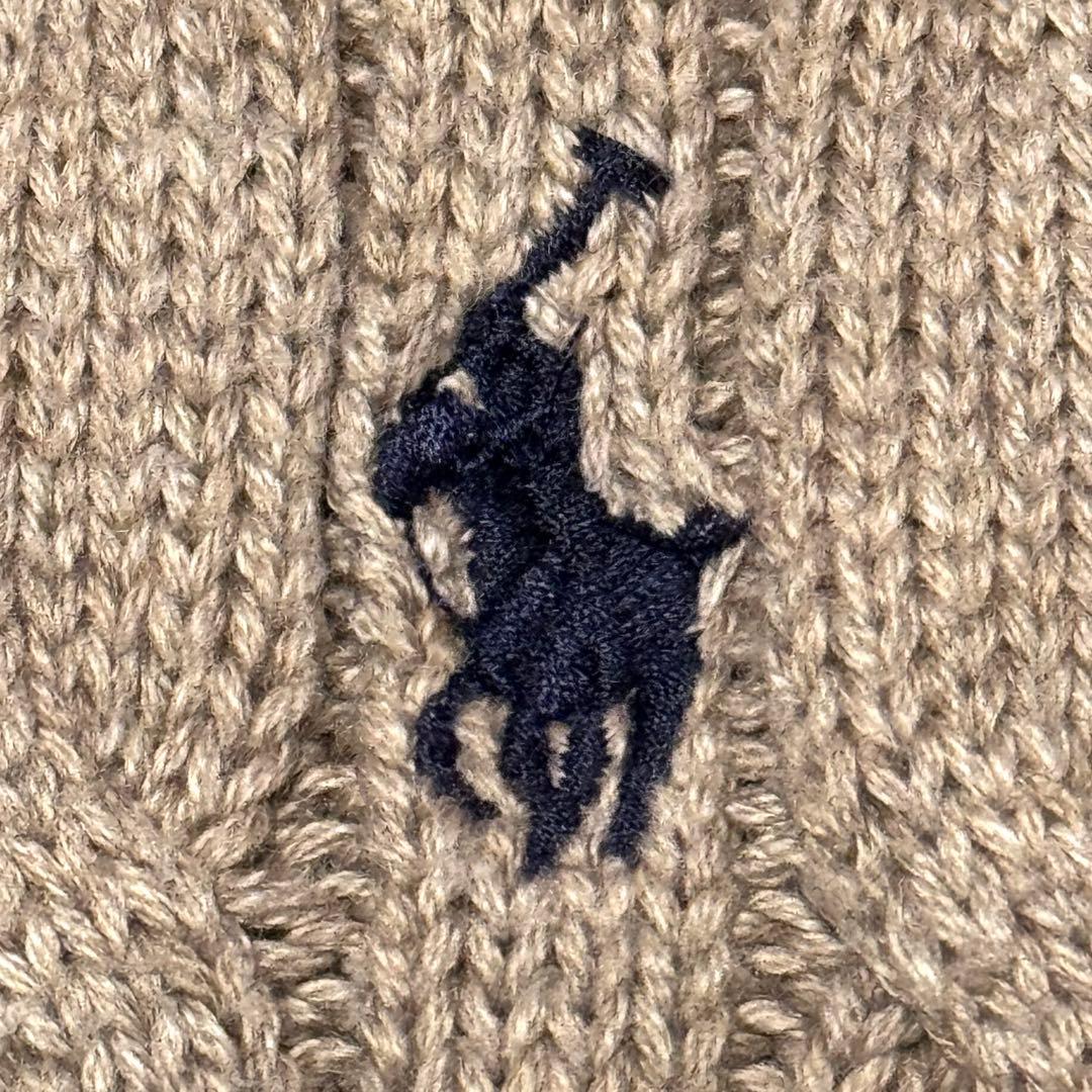 【現行タグ】ポロラルフローレン カーディガン ケーブル編み 刺繍ポニーロゴ L